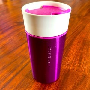 BN Starbucks fuchsia Tumblr with lid and rubber bottom